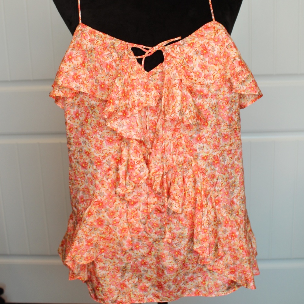 Cute Banana Republic Orange/Peach Ruffle Top